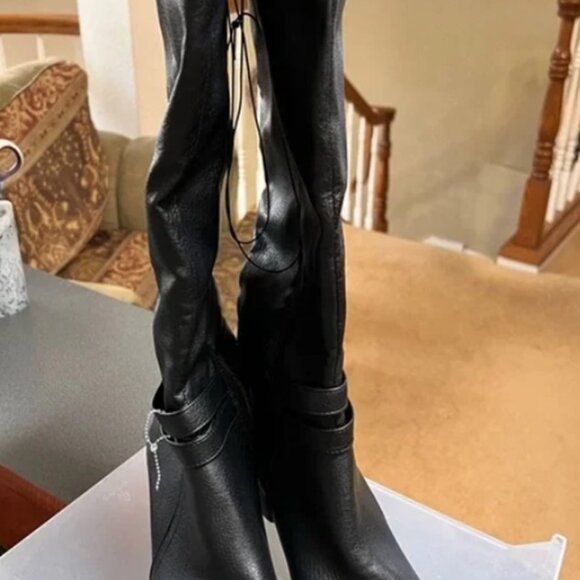 Andiamo, Amascot Shoes - Andiamo, Amascot, Elegant Black Over the Knee Boots with Streamlined design